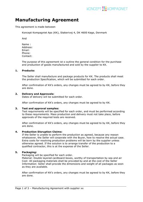 custom metal fabrication contract agreement|contract manufacturing agreement template.